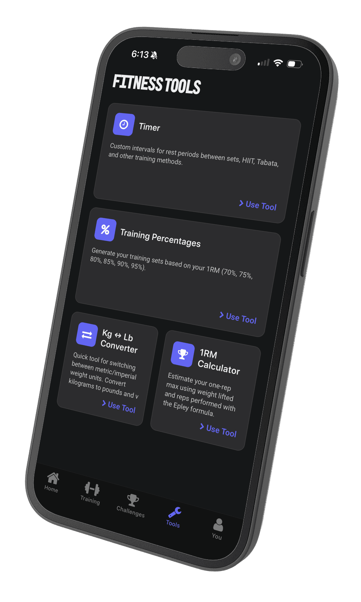 Training Tools Screenshot