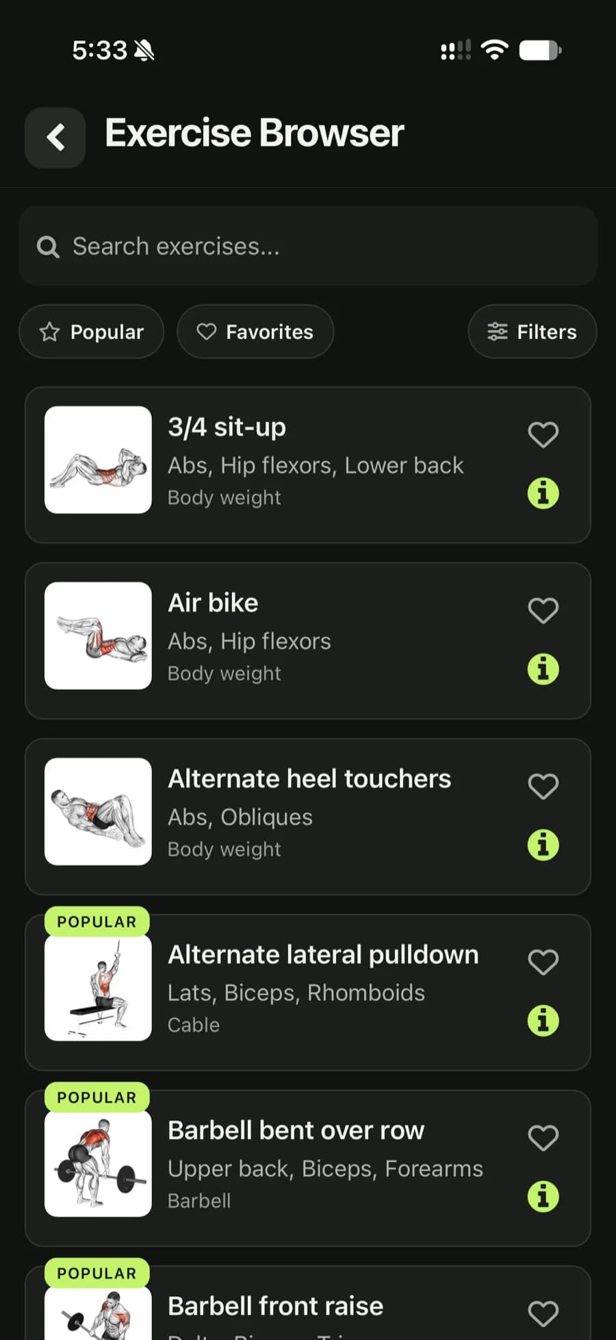 onTrack exercise browser