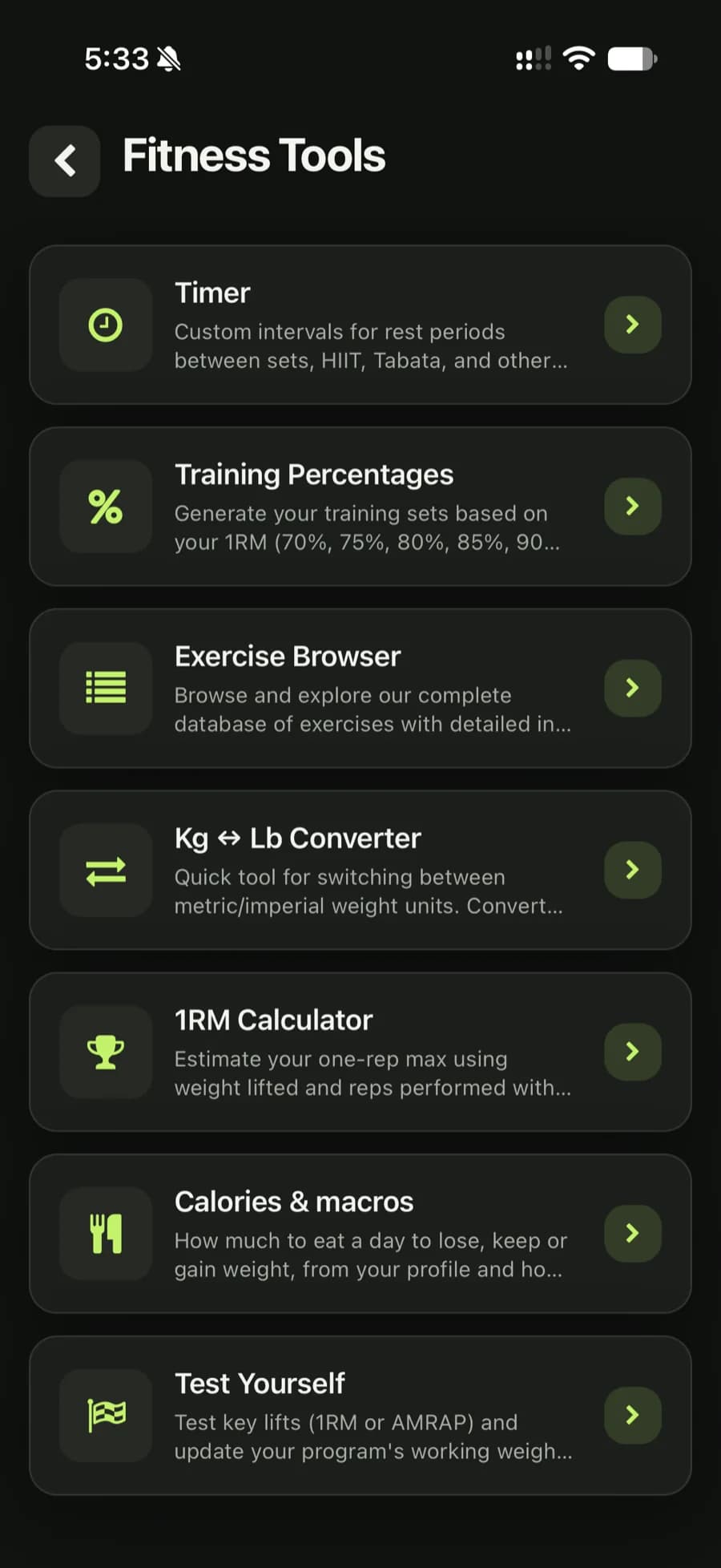 onTrack fitness tools